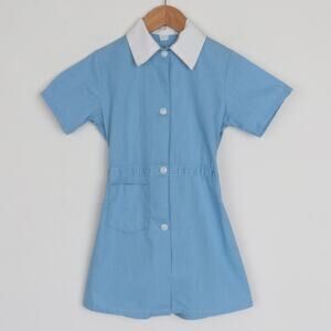 Vintage 1950s Kids Short Sleeve Collar Uniform Dress Size 6/8